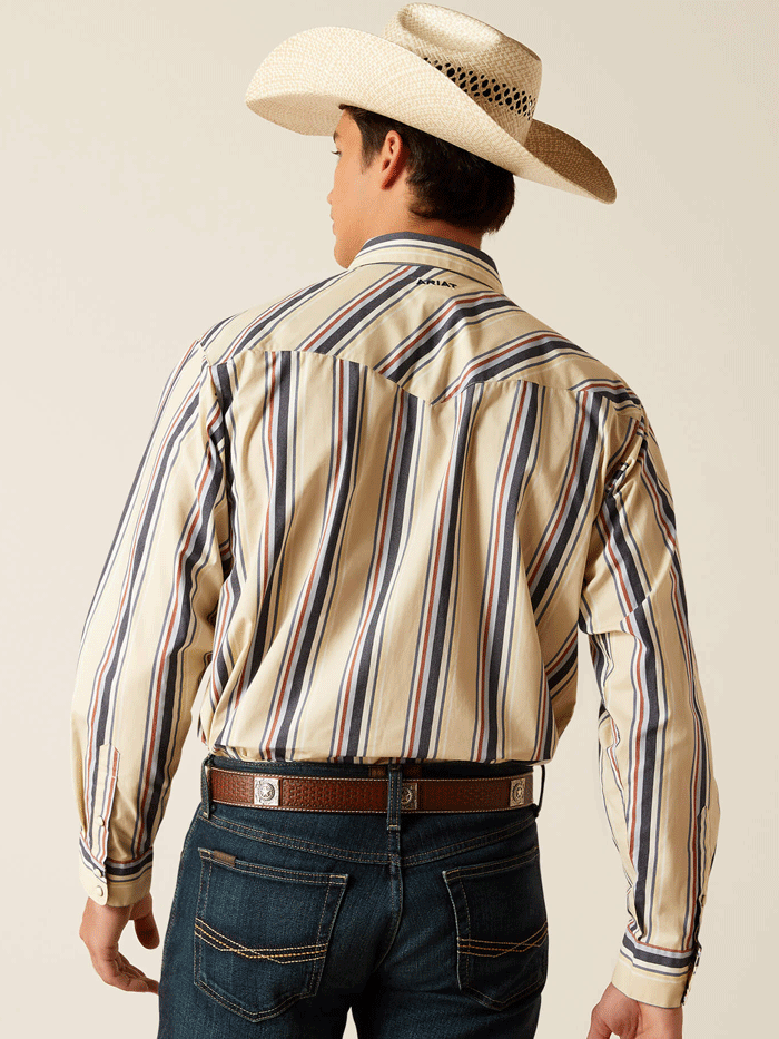Ariat 10048435 Mens Phillip Classic Fit Shirt Beige front view. If you need any assistance with this item or the purchase of this item please call us at five six one seven four eight eight eight zero one Monday through Saturday 10:00a.m EST to 8:00 p.m EST