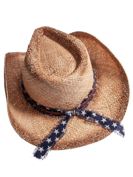 American Hat Makers DUSTY Straw Sun Hat Natural back / top view. If you need any assistance with this item or the purchase of this item please call us at five six one seven four eight eight eight zero one Monday through Saturday 10:00a.m EST to 8:00 p.m EST