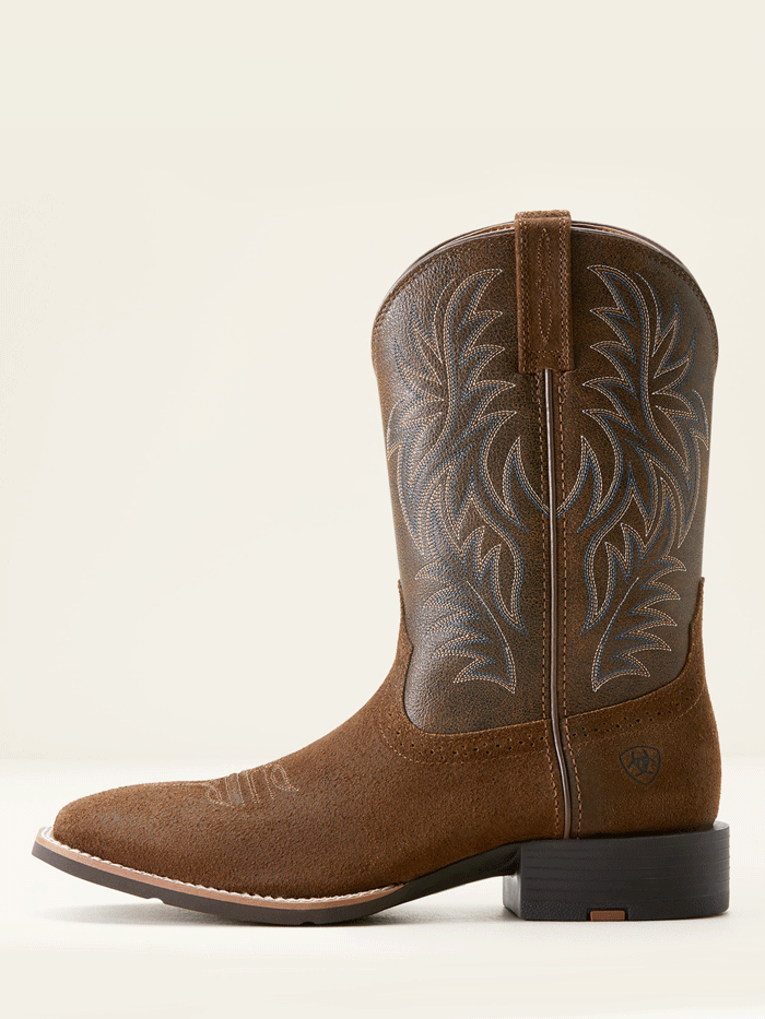 Ariat 10053732 Mens Sport Wide Square Toe Cowboy Boot Mesa Tan Bark front and side. If you need any assistance with this item or the purchase of this item please call us at five six one seven four eight eight eight zero one Monday through Saturday 10:00a.m EST to 8:00 p.m EST