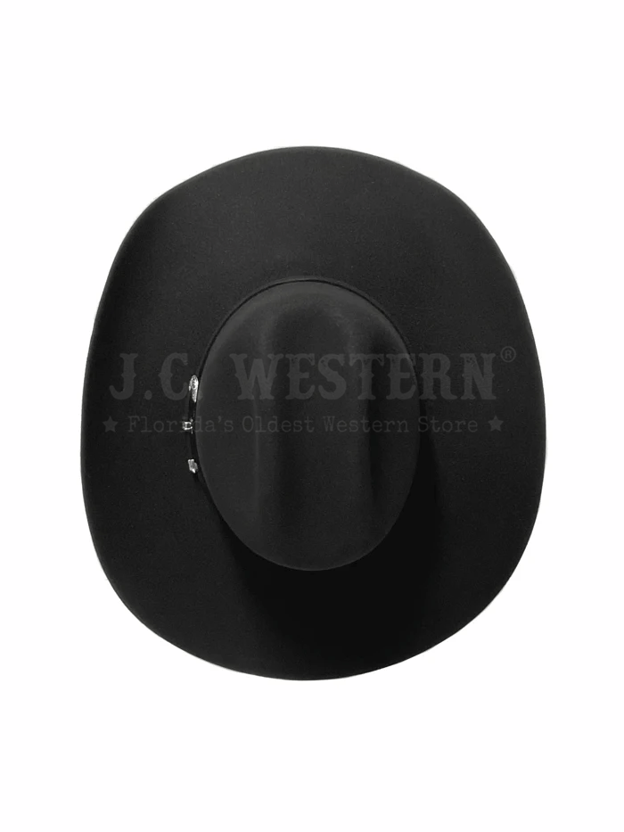 Serratelli BEAUMONT414BK 6X Felt Western Hat Black front and side view. If you need any assistance with this item or the purchase of this item please call us at five six one seven four eight eight eight zero one Monday through Saturday 10:00a.m EST to 8:00 p.m EST