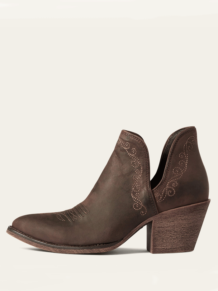 Ariat 10038480 Womens Encore R Toe Western Boot Weathered Brown front and side view. If you need any assistance with this item or the purchase of this item please call us at five six one seven four eight eight eight zero one Monday through Saturday 10:00a.m EST to 8:00 p.m EST