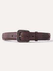 Lucchese W2251 Mens Smooth Goat Western Belt Chocolate front. If you need any assistance with this item or the purchase of this item please call us at five six one seven four eight eight eight zero one Monday through Saturday 10:00a.m EST to 8:00 p.m EST