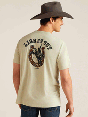 Ariat 10047896 Mens Lights Out T-Shirt Desert Sage Heather back view. If you need any assistance with this item or the purchase of this item please call us at five six one seven four eight eight eight zero one Monday through Saturday 10:00a.m EST to 8:00 p.m EST