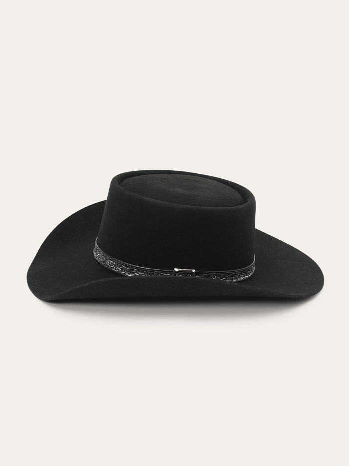 Stetson SBRVGR-463407 Revenger 4X Cowboy Hat Black front and side view. If you need any assistance with this item or the purchase of this item please call us at five six one seven four eight eight eight zero one Monday through Saturday 10:00a.m EST to 8:00 p.m EST