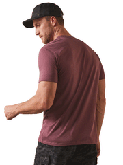 Ariat 10044783 Mens Steel Bar Logo T-Shirt Burgundy Heather back view. If you need any assistance with this item or the purchase of this item please call us at five six one seven four eight eight eight zero one Monday through Saturday 10:00a.m EST to 8:00 p.m EST