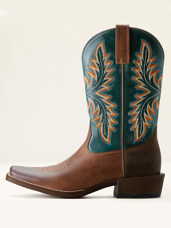 Ariat 10053696 Mens Renegade Cowboy Boot Deep Teal Vintage Oak front and side view. If you need any assistance with this item or the purchase of this item please call us at five six one seven four eight eight eight zero one Monday through Saturday 10:00a.m EST to 8:00 p.m EST

