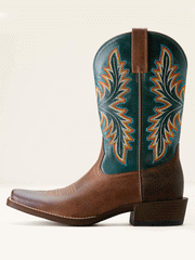 Ariat 10053696 Mens Renegade Cowboy Boot Deep Teal Vintage Oak side view. If you need any assistance with this item or the purchase of this item please call us at five six one seven four eight eight eight zero one Monday through Saturday 10:00a.m EST to 8:00 p.m EST

