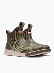 Xtratuf XADSM902 Mens Sport Ankle Deck Boot Duck Mossyoak Bottomland side and front  view. If you need any assistance with this item or the purchase of this item please call us at five six one seven four eight eight eight zero one Monday through Saturday 10:00a.m EST to 8:00 p.m EST 