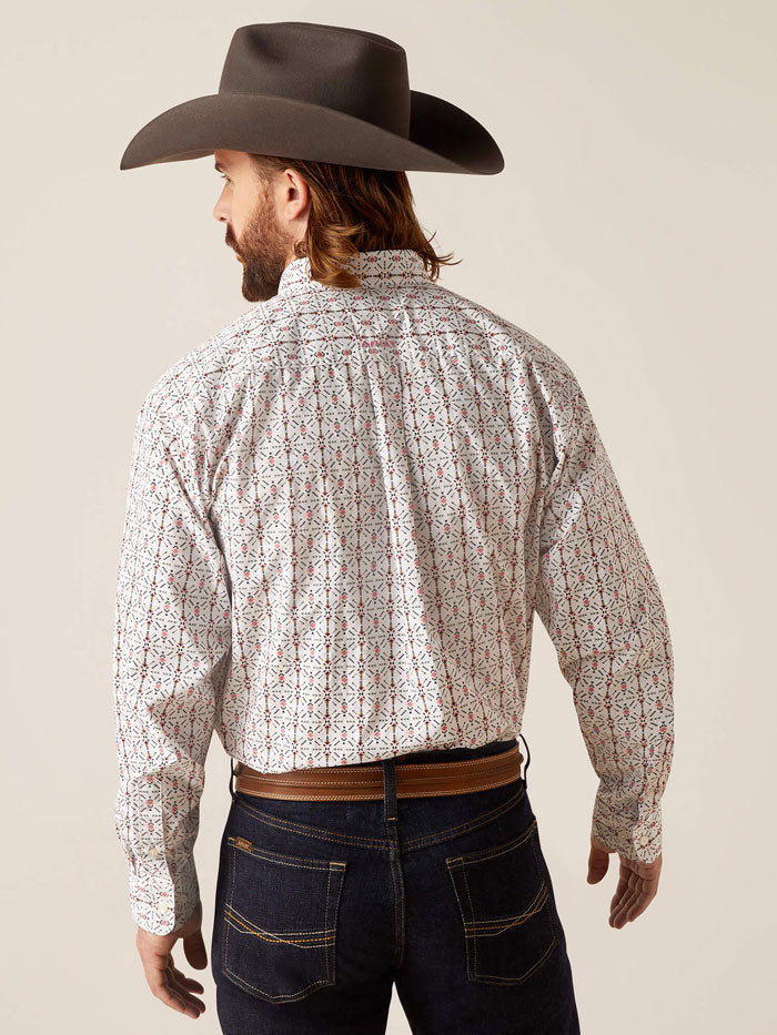 Ariat 10047188 Mens Edgar Classic Fit Shirt White front view. If you need any assistance with this item or the purchase of this item please call us at five six one seven four eight eight eight zero one Monday through Saturday 10:00a.m EST to 8:00 p.m EST