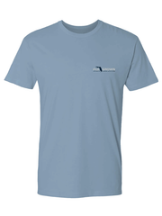 FloGrown FGM-1907 Mens Mahi Mahi Jump Tee Light Blue front view. If you need any assistance with this item or the purchase of this item please call us at five six one seven four eight eight eight zero one Monday through Saturday 10:00a.m EST to 8:00 p.m EST
