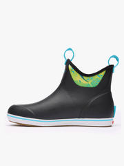 Xtratuf XMABGH00 Mens Ankle Deck Boot Guy Harvey Collection Black Mahi inner side view. If you need any assistance with this item or the purchase of this item please call us at five six one seven four eight eight eight zero one Monday through Saturday 10:00a.m EST to 8:00 p.m EST