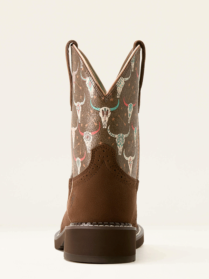 Ariat 10053635 Womens Fatbaby Heritage Farrah Western Boot Barley Brown front and side view. If you need any assistance with this item or the purchase of this item please call us at five six one seven four eight eight eight zero one Monday through Saturday 10:00a.m EST to 8:00 p.m EST