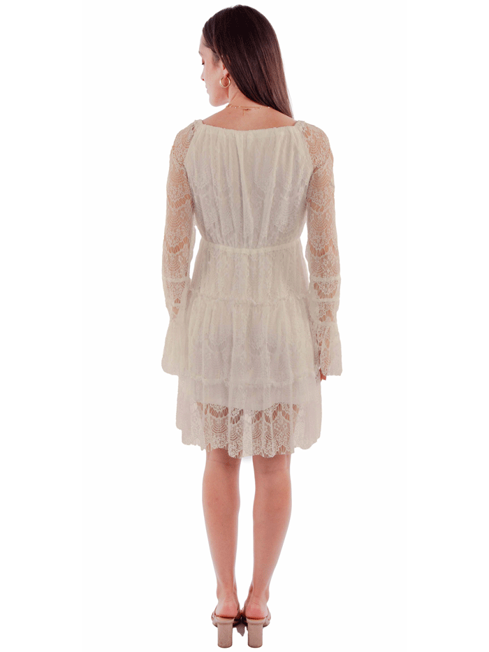 Scully HC909-IVO Womens Eyelash Lace Dress Ivory front view. If you need any assistance with this item or the purchase of this item please call us at five six one seven four eight eight eight zero one Monday through Saturday 10:00a.m EST to 8:00 p.m EST

