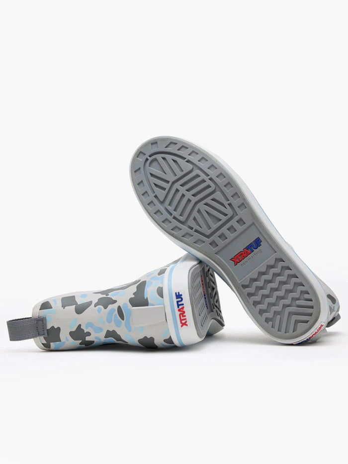 Xtratuf XMABDCI Mens Ankle Deck Boot Ice Duck Camo side / front view. If you need any assistance with this item or the purchase of this item please call us at five six one seven four eight eight eight zero one Monday through Saturday 10:00a.m EST to 8:00 p.m EST