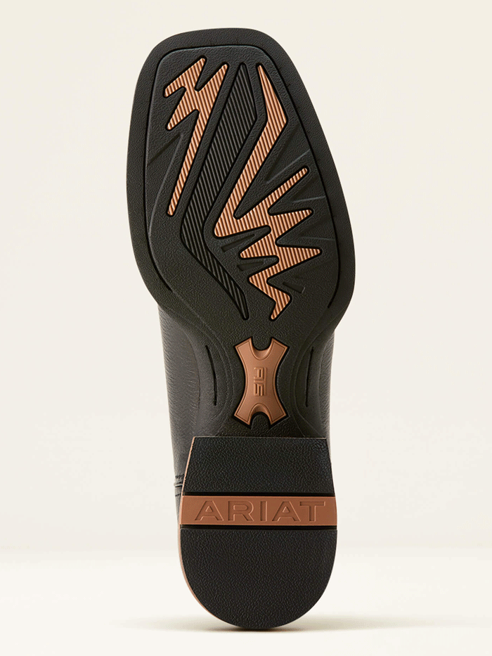 Ariat 10053631 Mens Ricochet Cowboy Boot Black Carbon front and side view. If you need any assistance with this item or the purchase of this item please call us at five six one seven four eight eight eight zero one Monday through Saturday 10:00a.m EST to 8:00 p.m EST

