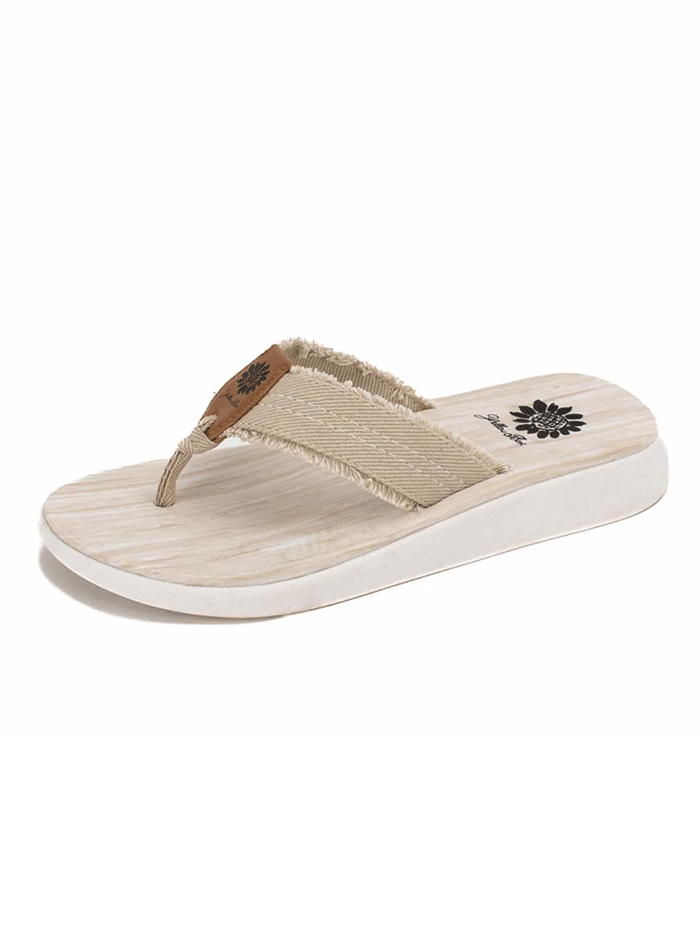Yellow box gold flip top flops