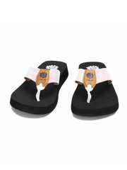 Yellow Box 52565 Womens Foliage Flip Flop Sandals White Multi front view. If you need any assistance with this item or the purchase of this item please call us at five six one seven four eight eight eight zero one Monday through Saturday 10:00a.m EST to 8:00 p.m EST