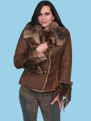 Scully 8010-JVA Womens Soft And Luxurious Faux Fur Jacket Java Brown front view. If you need any assistance with this item or the purchase of this item please call us at five six one seven four eight eight eight zero one Monday through Saturday 10:00a.m EST to 8:00 p.m EST