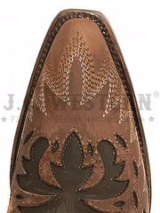 Circle G L6031 Ladies Overlay & Embroidery Boot Chocolate toe view from above. If you need any assistance with this item or the purchase of this item please call us at five six one seven four eight eight eight zero one Monday through Saturday 10:00a.m EST to 8:00 p.m EST