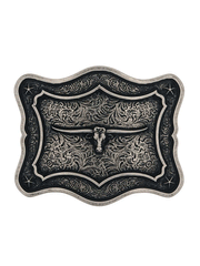 Montana Silversmiths A985S Get the Horns Attitude Buckle Silver front view. If you need any assistance with this item or the purchase of this item please call us at five six one seven four eight eight eight zero one Monday through Saturday 10:00a.m EST to 8:00 p.m EST
