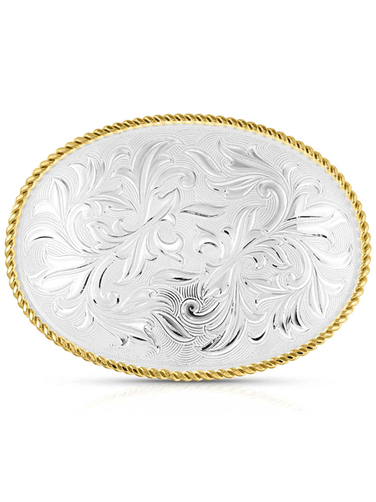 Montana Silversmiths 1256NF Rosebud Legacy Classic Buckle Silver front. If you need any assistance with this item or the purchase of this item please call us at five six one seven four eight eight eight zero one Monday through Saturday 10:00a.m EST to 8:00 p.m EST