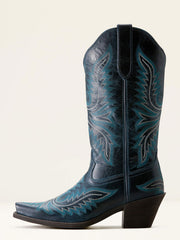 Ariat 10053787 Womens Round Up Collins Western Boot Fresh Denim Navy side view. If you need any assistance with this item or the purchase of this item please call us at five six one seven four eight eight eight zero one Monday through Saturday 10:00a.m EST to 8:00 p.m EST