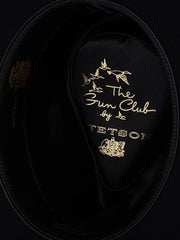 Stetson SFDUNEB163907 DUNE 5X Gun Club Hat Black inside view. If you need any assistance with this item or the purchase of this item please call us at five six one seven four eight eight eight zero one Monday through Saturday 10:00a.m EST to 8:00 p.m EST