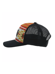 Hooey 2202T-RDBK DOC Aztec Print Trucker Hat With Rectangle Patch Black side view. If you need any assistance with this item or the purchase of this item please call us at five six one seven four eight eight eight zero one Monday through Saturday 10:00a.m EST to 8:00 p.m EST