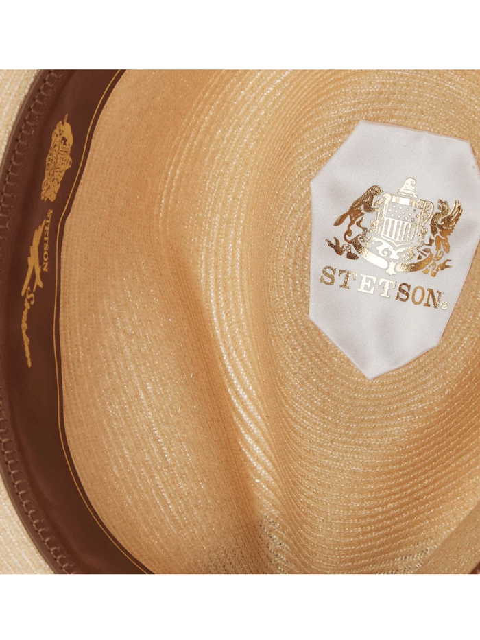 Stetson TSSESTB612481 Stratoliner Hemp Fedora Hat Natural front and side view. If you need any assistance with this item or the purchase of this item please call us at five six one seven four eight eight eight zero one Monday through Saturday 10:00a.m EST to 8:00 p.m EST