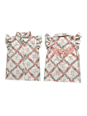 Shea Baby WRSB10 Kids Floral Boot Onesie Shirt With Fringe White front and back shirt. If you need any assistance with this item or the purchase of this item please call us at five six one seven four eight eight eight zero one Monday through Saturday 10:00a.m EST to 8:00 p.m EST