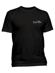 Salt Life SLM11011BK Mens Spear Huntress Short Sleeve Tee Black front view. If you need any assistance with this item or the purchase of this item please call us at five six one seven four eight eight eight zero one Monday through Saturday 10:00a.m EST to 8:00 p.m EST