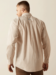 Ariat 10054699 Mens Johnny Classic Fit Shirt Tan back view. If you need any assistance with this item or the purchase of this item please call us at five six one seven four eight eight eight zero one Monday through Saturday 10:00a.m EST to 8:00 p.m EST

