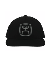 Hooey 2127T-BK ZENITH Mid Profile Snapback Trucker Hat Black front view. If you need any assistance with this item or the purchase of this item please call us at five six one seven four eight eight eight zero one Monday through Saturday 10:00a.m EST to 8:00 p.m EST