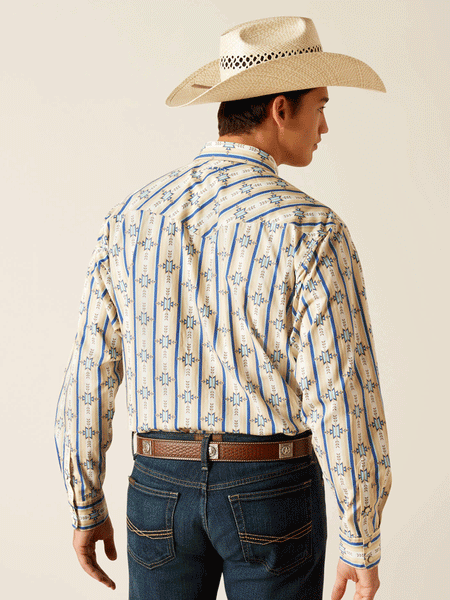 Ariat 10048540 Mens Preston Classic Fit Shirt Tan back view. If you need any assistance with this item or the purchase of this item please call us at five six one seven four eight eight eight zero one Monday through Saturday 10:00a.m EST to 8:00 p.m EST