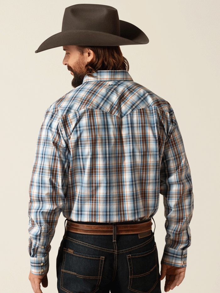 Ariat 10052332 Mens Pro Series Ryland Classic Fit Shirt Blue front view. If you need any assistance with this item or the purchase of this item please call us at five six one seven four eight eight eight zero one Monday through Saturday 10:00a.m EST to 8:00 p.m EST