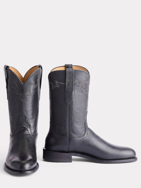 Lucchese CL6505.C2 Mens Sunset Roper Boot Black front and side view. If you need any assistance with this item or the purchase of this item please call us at five six one seven four eight eight eight zero one Monday through Saturday 10:00a.m EST to 8:00 p.m EST