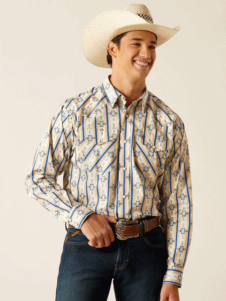 Ariat 10048540 Mens Preston Classic Fit Shirt Tan front view. If you need any assistance with this item or the purchase of this item please call us at five six one seven four eight eight eight zero one Monday through Saturday 10:00a.m EST to 8:00 p.m EST