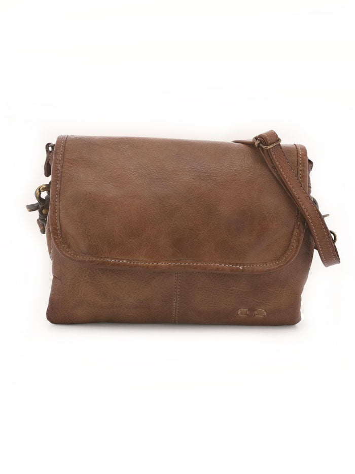 Bed Stu A694440-TNRS-X Womens Ziggy Crossbody Handbag Tan Rustic front view on model. If you need any assistance with this item or the purchase of this item please call us at five six one seven four eight eight eight zero one Monday through Saturday 10:00a.m EST to 8:00 p.m EST
