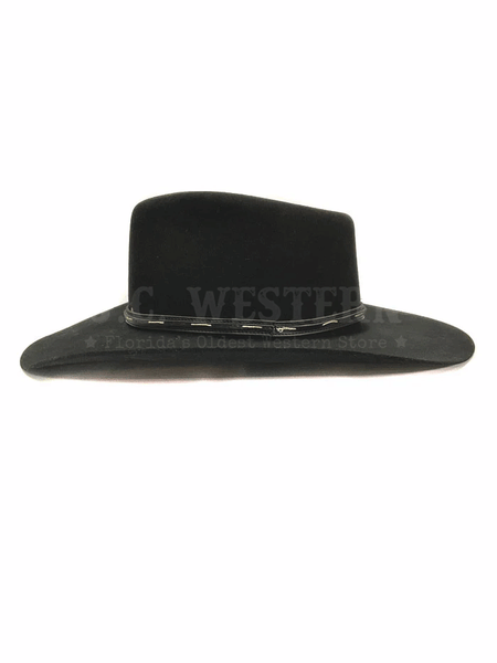Serratelli VAIL 4X Felt Western Hat Black left side view. If you need any assistance with this item or the purchase of this item please call us at five six one seven four eight eight eight zero one Monday through Saturday 10:00a.m EST to 8:00 p.m EST