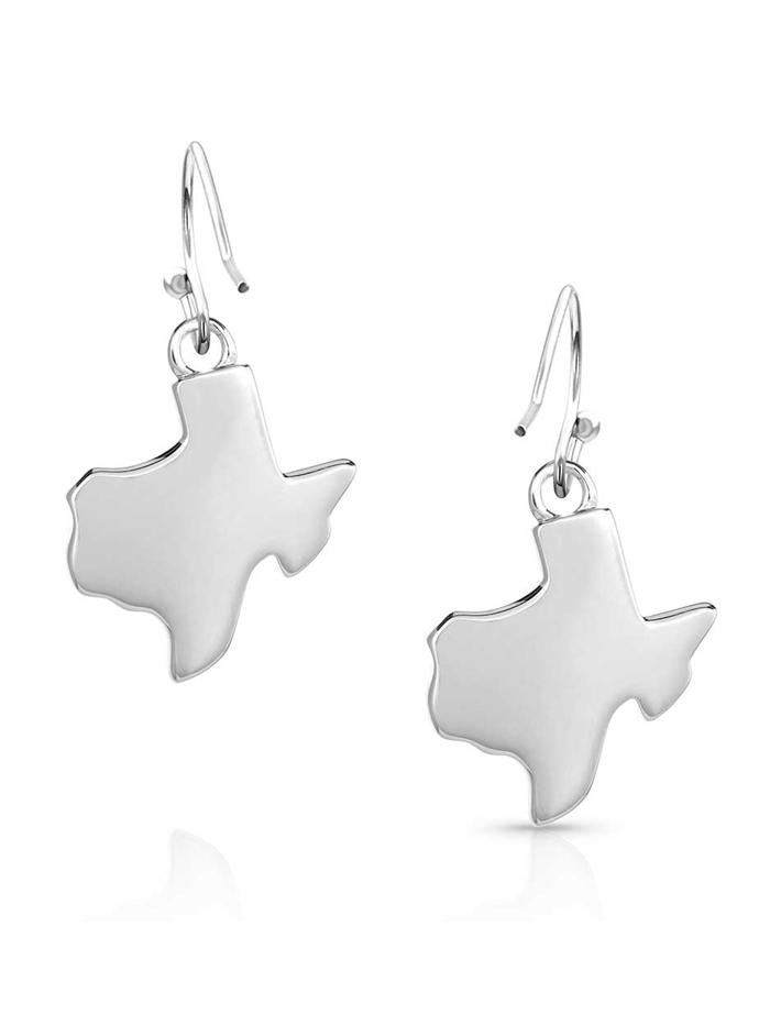 Montana Silversmiths ER5619 Womens Texas Forever Earrings Silver front view. If you need any assistance with this item or the purchase of this item please call us at five six one seven four eight eight eight zero one Monday through Saturday 10:00a.m EST to 8:00 p.m EST