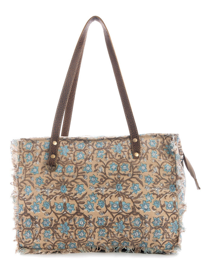 Myra Bag S-9886 Womens San Ysidro Falls Small Bag Beige front view. If you need any assistance with this item or the purchase of this item please call us at five six one seven four eight eight eight zero one Monday through Saturday 10:00a.m EST to 8:00 p.m EST