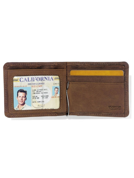 Brighton E70109 Vanderbilt Money Clip Wallet Bark inside open view. If you need any assistance with this item or the purchase of this item please call us at five six one seven four eight eight eight zero one Monday through Saturday 10:00a.m EST to 8:00 p.m EST 