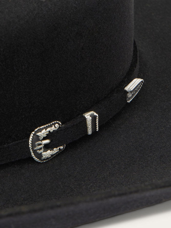 Stetson SFSKYL-724207 SKYLINE 6X Profile 72 Felt Hat Black side / front view. If you need any assistance with this item or the purchase of this item please call us at five six one seven four eight eight eight zero one Monday through Saturday 10:00a.m EST to 8:00 p.m EST