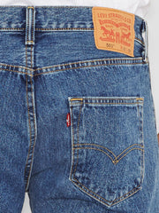 Levi’s 005010193 Mens 501 Original Fit Jeans Medium Stonewash back pocket close up. If you need any assistance with this item or the purchase of this item please call us at five six one seven four eight eight eight zero one Monday through Saturday 10:00a.m EST to 8:00 p.m EST