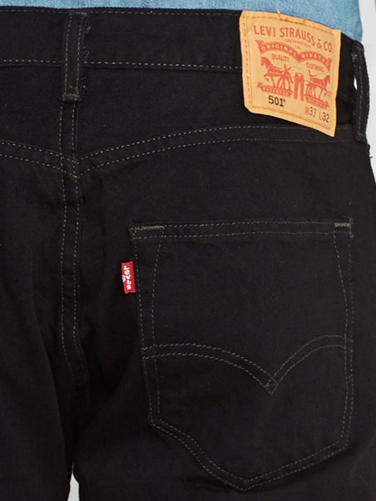 Levi's 005010660 Mens 501 Original Fit Jeans Black front view. If you need any assistance with this item or the purchase of this item please call us at five six one seven four eight eight eight zero one Monday through Saturday 10:00a.m EST to 8:00 p.m EST
