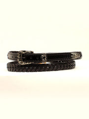 Twister 0201601 Laced Smooth Tabs Hatband Black front view. If you need any assistance with this item or the purchase of this item please call us at five six one seven four eight eight eight zero one Monday through Saturday 10:00a.m EST to 8:00 p.m EST