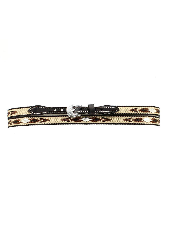 Twister 1/2" Embroidered with Diamond Conchos Leather Hatband 0277401 0277402 Black and Brown