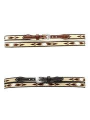 Twister 1/2" Embroidered with Diamond Conchos Leather Hatband 0277401 0277402 Black and Brown