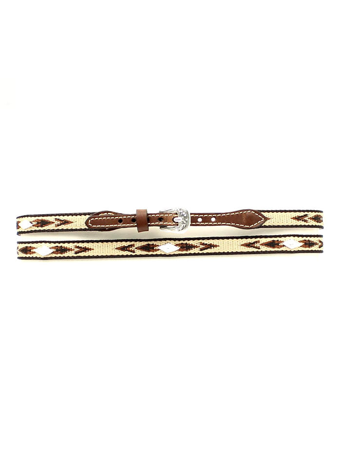 Twister 1/2" Embroidered with Diamond Conchos Leather Hatband 0277401 0277402 Black and Brown