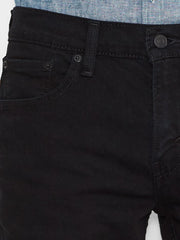 Levi's 045114406 Mens 511 Slim Fit Jeans Black front pocket close up view. If you need any assistance with this item or the purchase of this item please call us at five six one seven four eight eight eight zero one Monday through Saturday 10:00a.m EST to 8:00 p.m EST